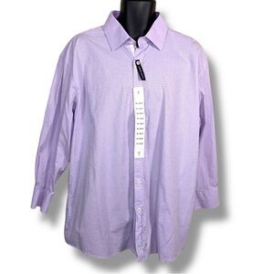New Size 18 English Laundry Long Sleeve Button Up Dress Shirt Purple Plaid